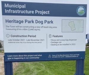 Municipal Infrastructure Project: Heritage Park Dog park Blue Mountains