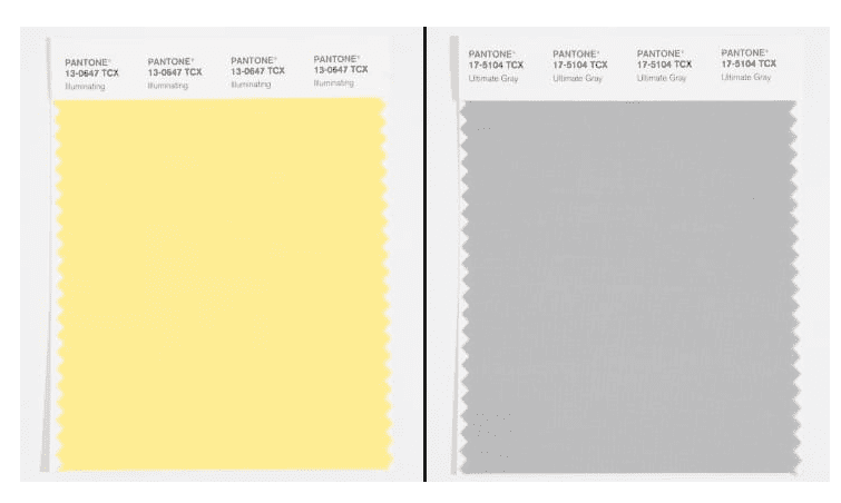 Pantone colour of the year, yellow, gray