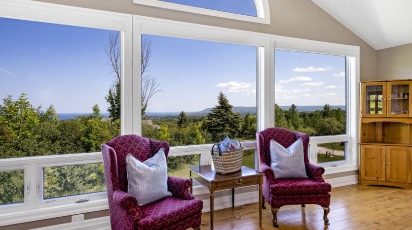 Escarpment views from family room windows. Photo taken by Elevated Photos Canada.