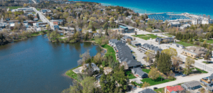 2021 Mill pond aerial view located in Thornbury