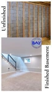 Finish Basement for added home value, before reno after reno