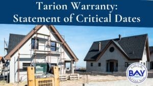 Tarion Warranty Statement of Critical Dates