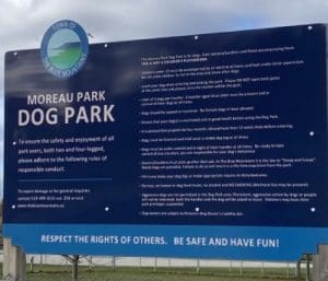 Moreau Park Dog Park Thornbury Respect the rights of others, (text of detaiked information unable to type all out) be safe and have fun!